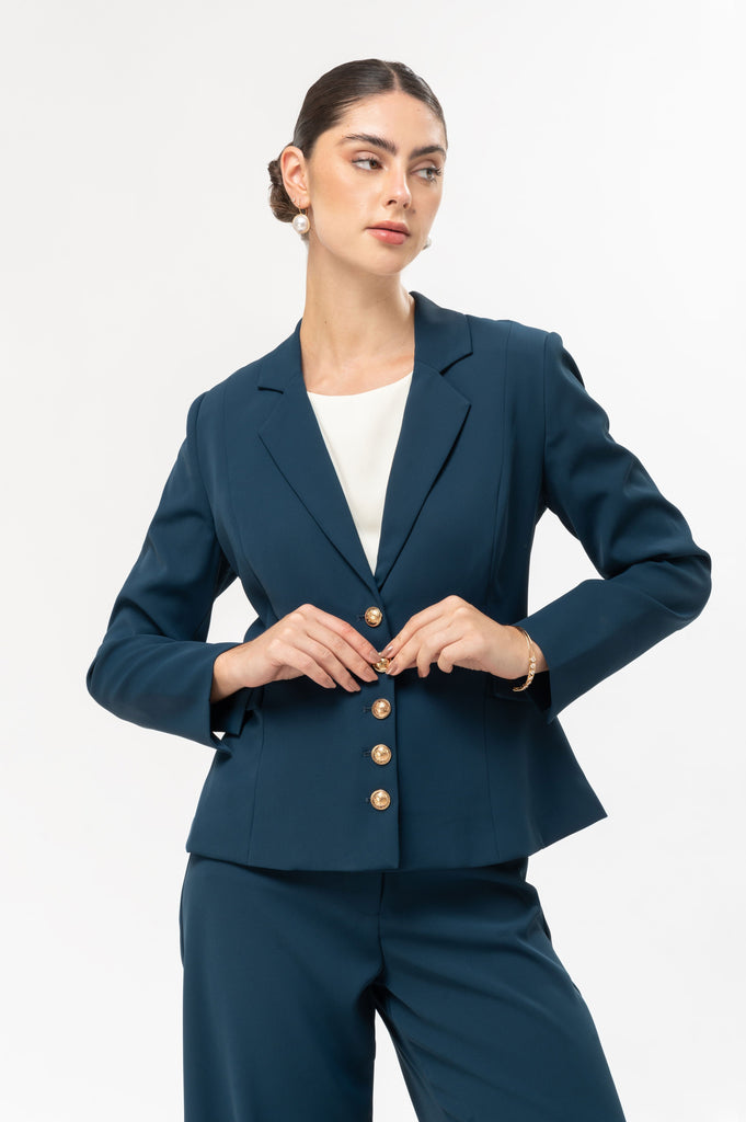 Blazer Peplum Fit Roxane BLAZERS MOIXX Azul oscuro S 