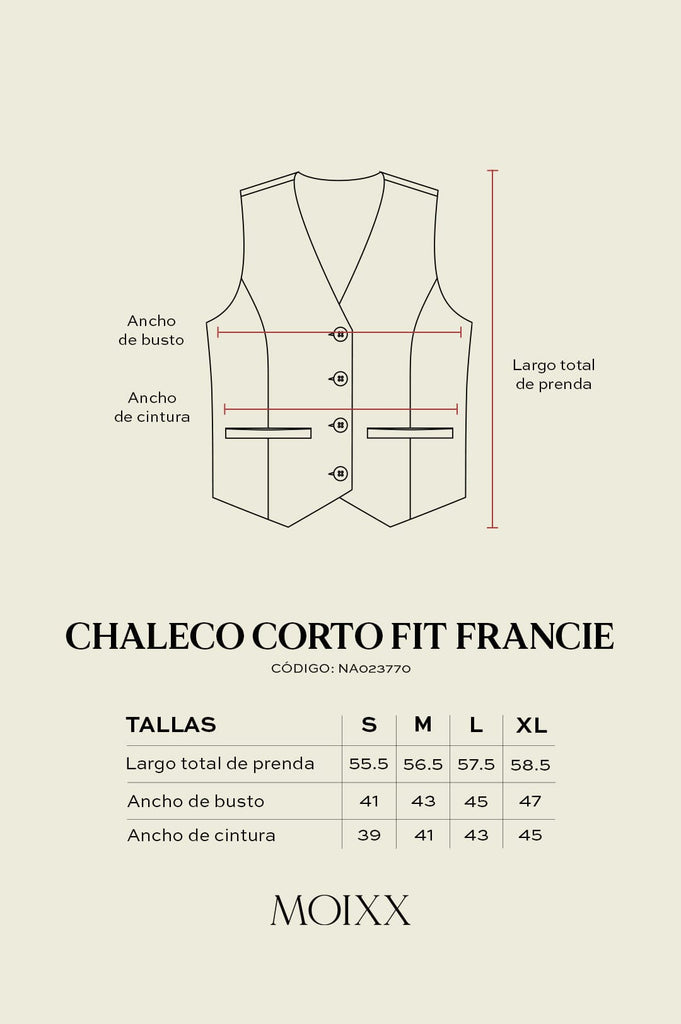 Chaleco Corto Fit Francie CHALECOS MOIXX 