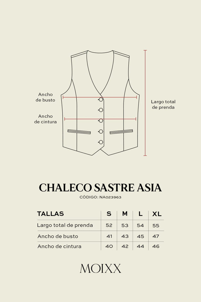 Chaleco Sastre Asia CHALECOS MOIXX 