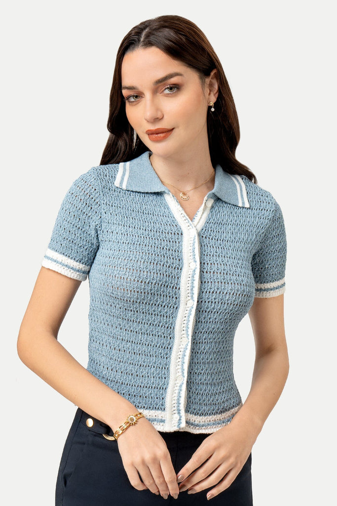 Cardigan Manga Corta Alvina CARDIGANS MOIXX Celeste S 