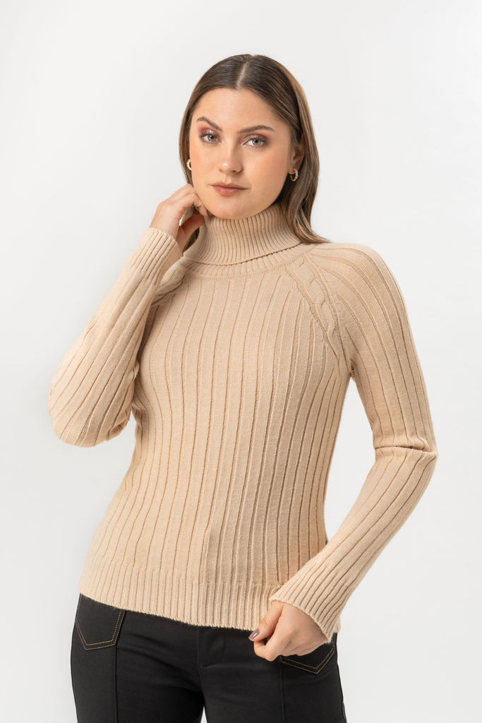 Chompa Cuello Alto Angelique CAFARENAS MOIXX Beige S 