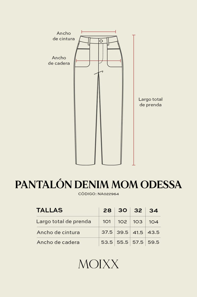 Pantalon Denim Mom Odessa PANTALONES MOIXX 