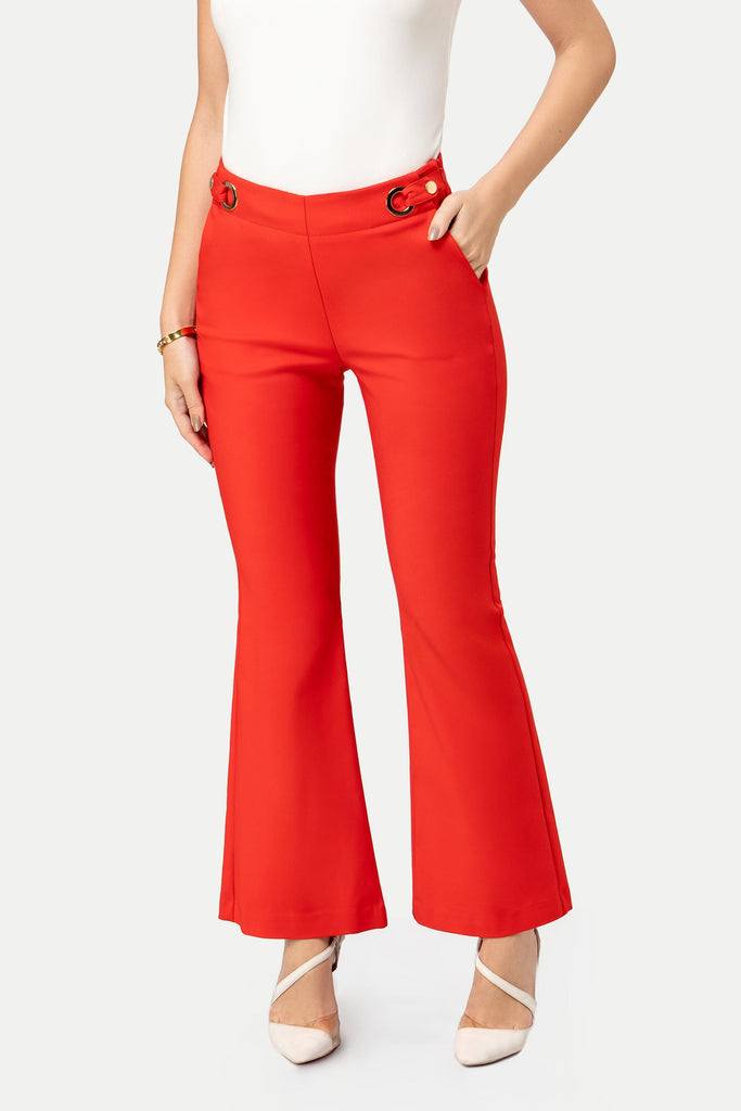 Pantalon Flare Fit Elif PANTALONES MOIXX Rojo S 